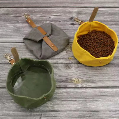 Folding Canvas Dog Water/Food Bowl