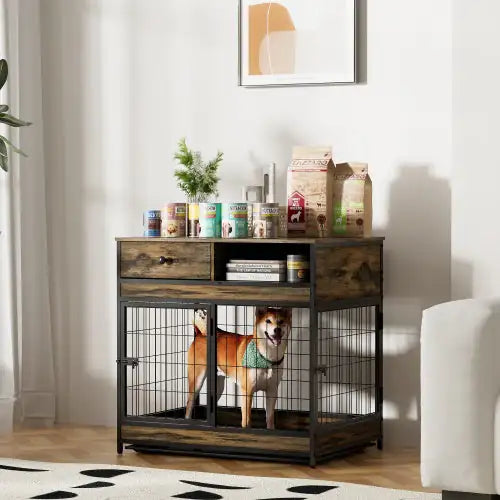 Furniture Dog Cage - Double Door