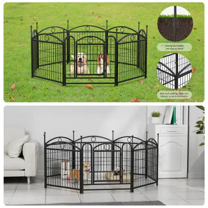 Dog Metal Playpen Indoor & Outdoor - 24 Inch - 8 Panel